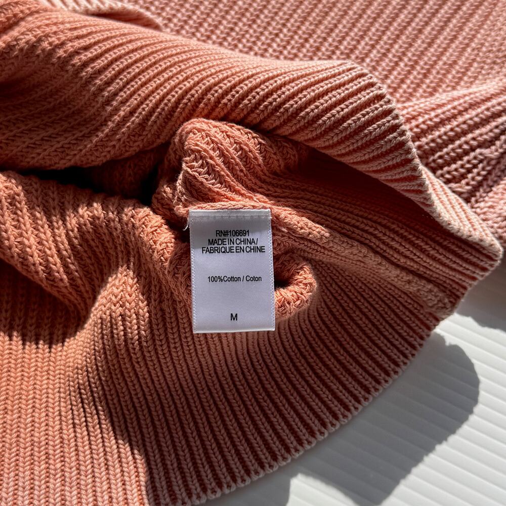 YFB Young Fabulous Broke Knit Sweater Apricot Pink Balloon Sleeve Women’s Medium - Picture 14 of 16